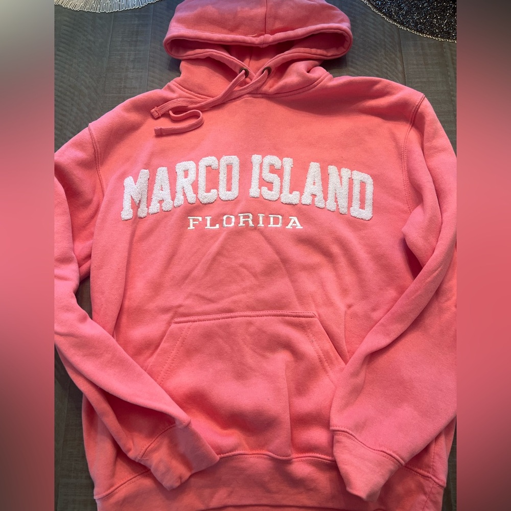 Pink Marco Island Florida Hoodie Size small